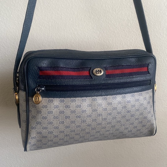 Authentic Gucci crossbody bag navy grey monogram coated canvas - Picture 15 of 15